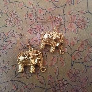 Gold elephant earrings